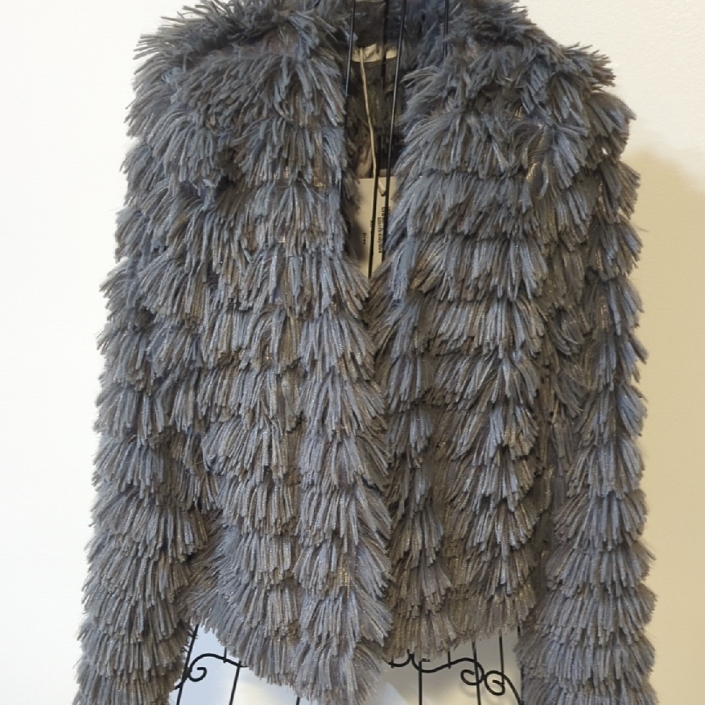 Nwt Chic Gray Teddy Jacket for Women